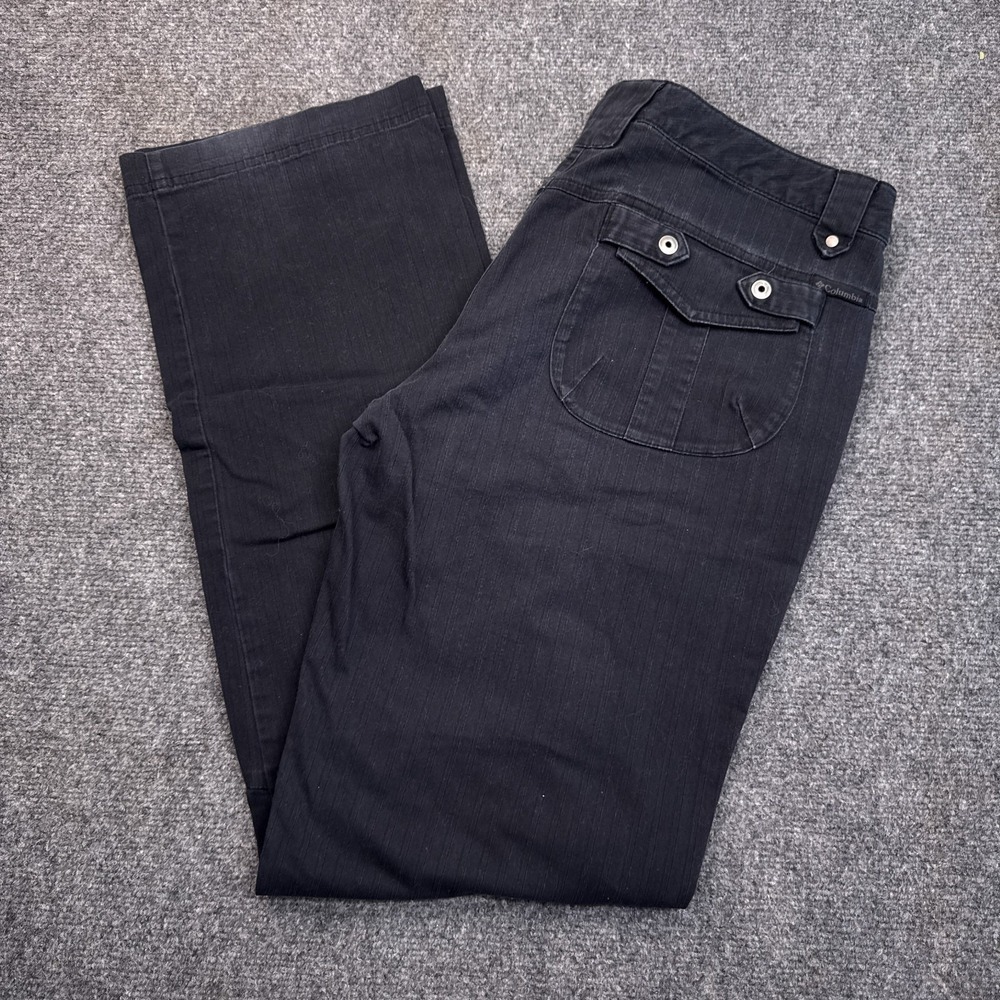 Columbia Straight Leg Jeans Womens Size 10 Black Flap Pocket Mid Rise Outdoors